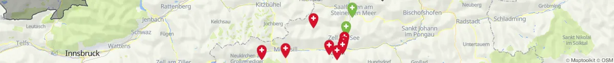 Map view for Pharmacies emergency services nearby Hollersbach im Pinzgau (Zell am See, Salzburg)